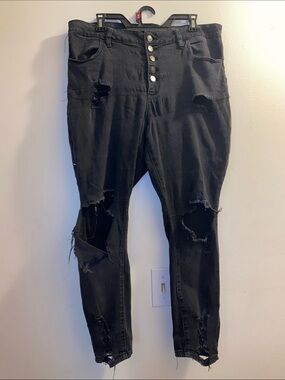 Rue21 Black Distressed Skinny Jeans